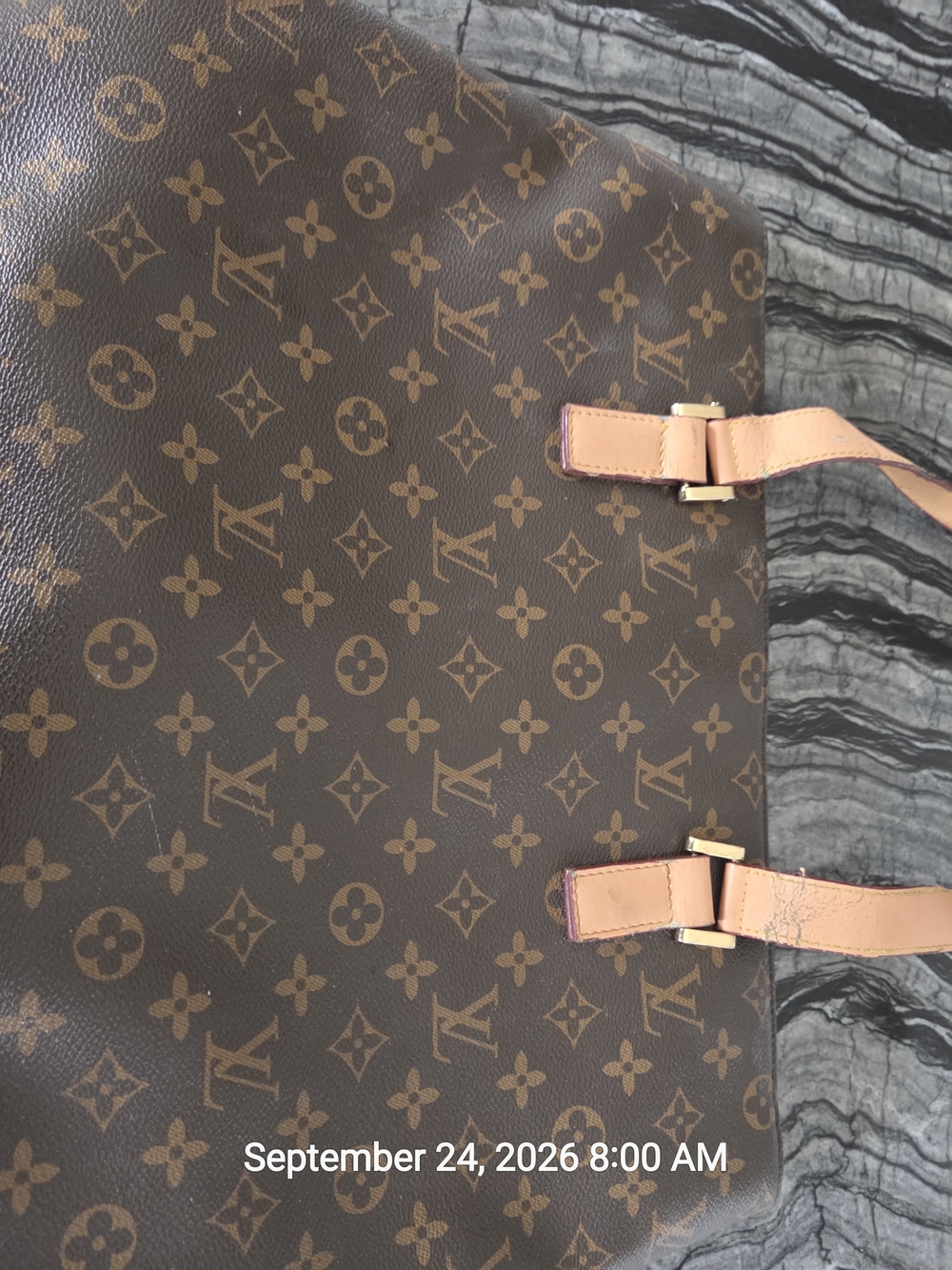 Louis Vuitton Luco Tote Brown Monogram Canvas Straps Need Replacing